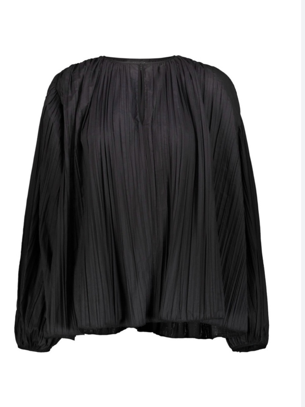 H&M Women’s Pleated Black Long-Sleeve Blouse